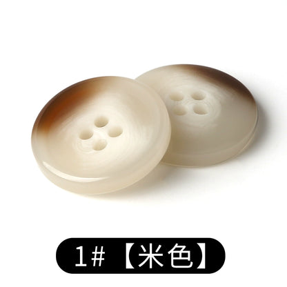 3447★  suit buttons round resin coat button trench coat jacket top versatile clothes white men's and women's black buttons