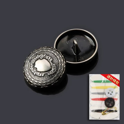 3251★  Ancient silver metal retro coat buttons clothes small coat Nizi button accessories round versatile top buttons