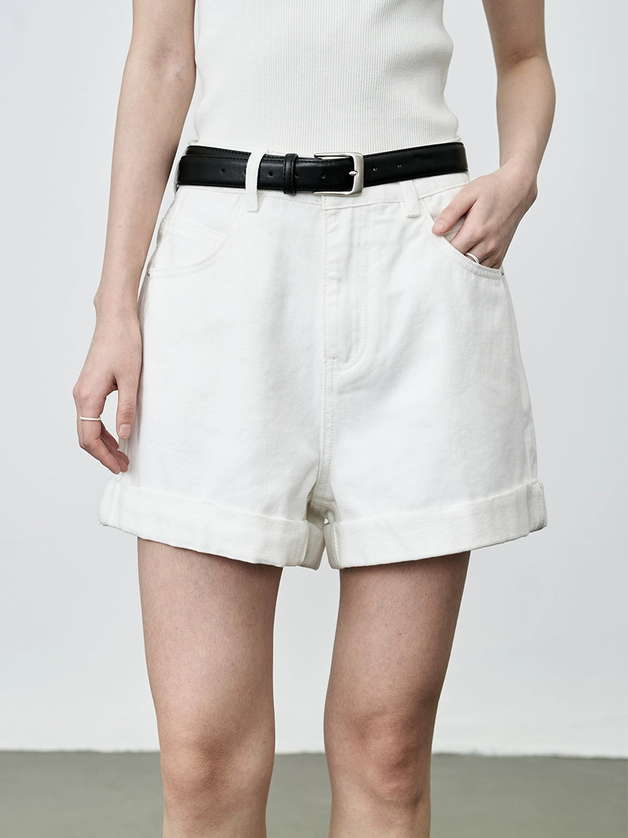 [Nuevo producto] CAREMIND2024 Pantalones cortos de mezclilla de cintura alta para principios de verano, pantalones cortos ajustados de pierna ancha y holgados 