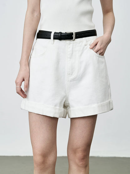 [Nuevo producto] CAREMIND2024 Pantalones cortos de mezclilla de cintura alta para principios de verano, pantalones cortos ajustados de pierna ancha y holgados 
