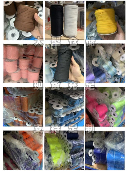 3880 40 colores en stock Tira de presión de borde de cuello de color de 1 cm, material auxiliar, cinta microelástica después de la tira de ribete de grano cruzado, tira lateral de la ropa