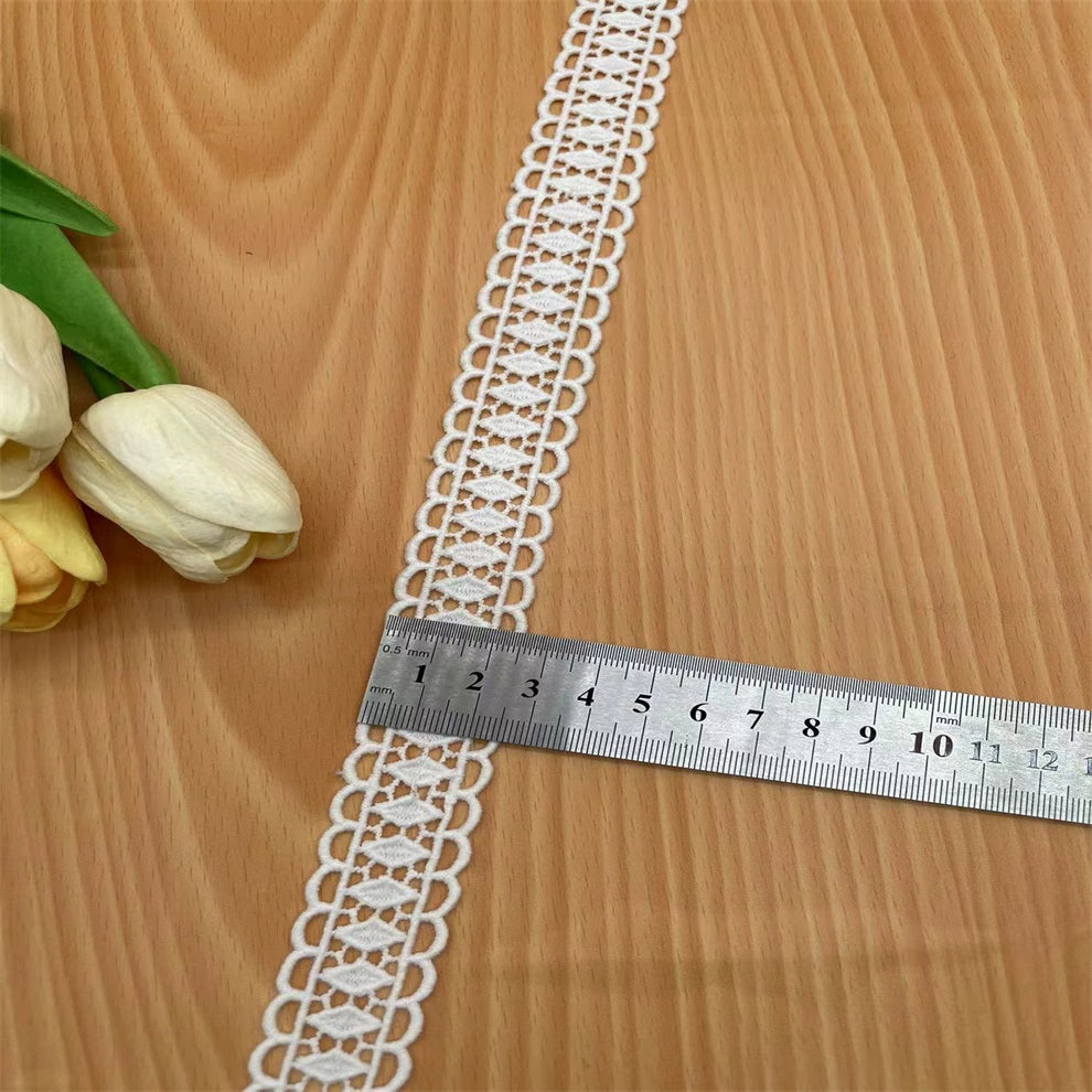 3832 Venta directa de fábrica al contado de algodón puro bordado de encaje soluble en agua DIY ropa hecha a mano accesorios decorativos de encaje beige