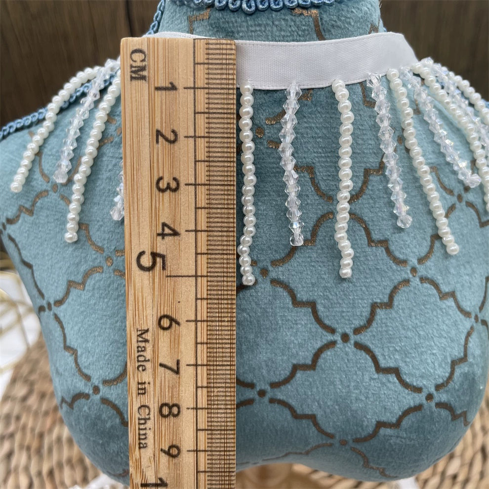 3687 Venta directa de fábrica de ropa de baile con borlas de cuentas hechas a mano de perla blanca de cristal de alta calidad, ropa de boda, bolsos, accesorios, encaje de cuentas