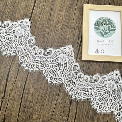 3750 Accessoires exquis en dentelle de cils, bord en dentelle de cils ondulé épaissi, vêtements en voile faits à la main largeur 17 cm