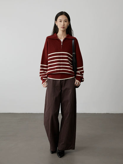 [Pantalones de sándalo rojo] Pantalones casuales de cintura alta, sueltos y rectos de CAREMIND, pantalones de pierna ancha con forma de hoz americana para niños 