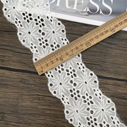 3794 Encaje bordado de algodón blanco de alta calidad para empalme de ropa, material decorativo, correa de hombro, accesorios de joyería