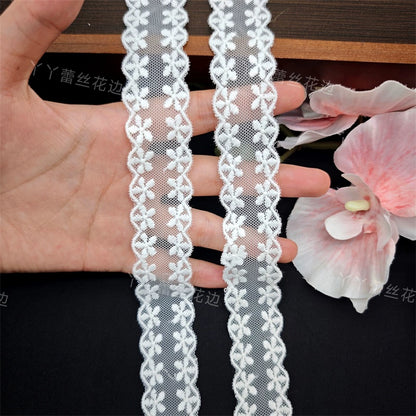 3808 Nuevos accesorios de ropa de encaje bordado de malla, materiales de tela hechos a mano para bricolaje, ropa de bebé, encaje Lolita