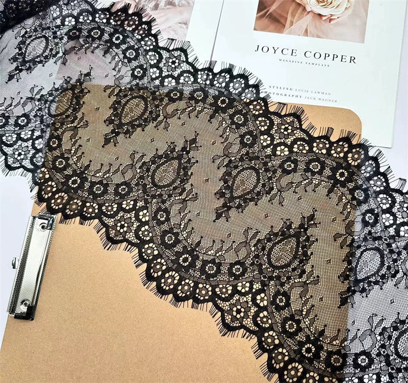 Accesorios de encaje de pestañas de alta calidad, 3767 anchos de 26 cm, hechos a mano, bordados de buena calidad para ropa, decoración de bodas, tela