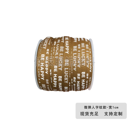 3875 Spot 1 cm tira de ribete con estampado de letras en espiga de colores para accesorios, correa de cuello trasero, tira lateral para ropa