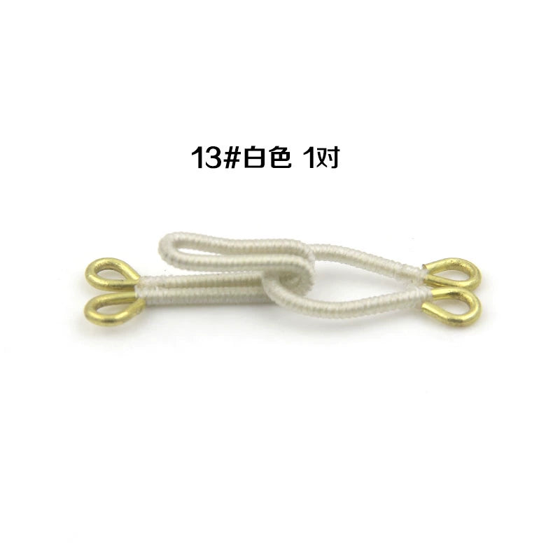 3513★ Accesorios de ropa, par de ganchos para abrigos, tela revestida de latón, botón de estilo, botón de gancho oscuro, botón de gancho manual, botón de ajuste invisible