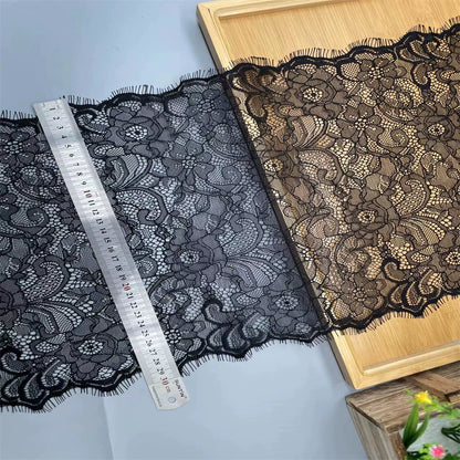 3751 Precio de tres metros, ancho 30 cm, suave y agradable para la piel, exquisitos accesorios de encaje de pestañas europeas, superficie de falda de ropa de bricolaje