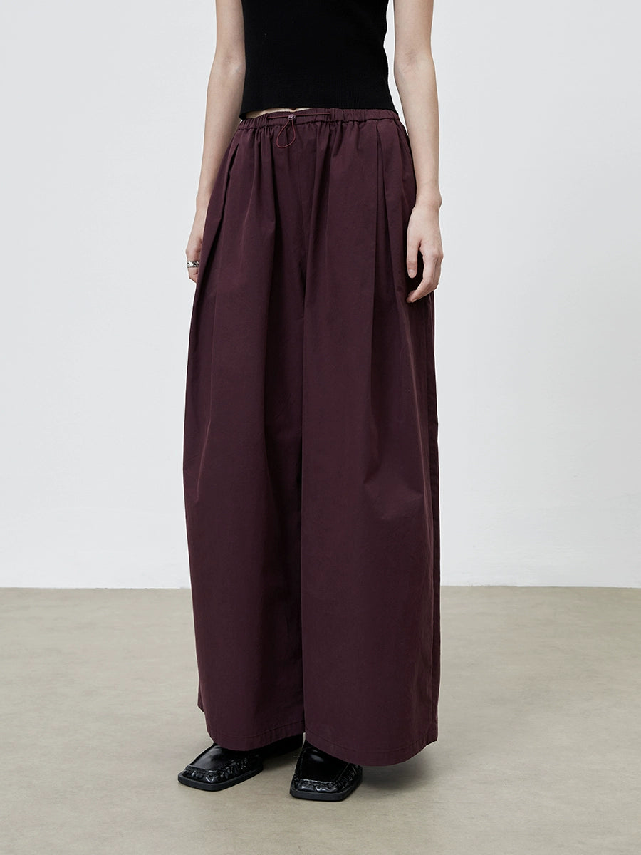 [Soda au raisin] Ensemble violet foncé CAREMIND, gilet sans manches, pantalon large à cordon réglable, ensemble deux pièces