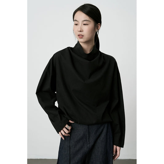 Camisa de manga larga con cuello oscilante y microtalla francesa de tencel suave de CAREMIND, blusa de moda blanca para mujer 