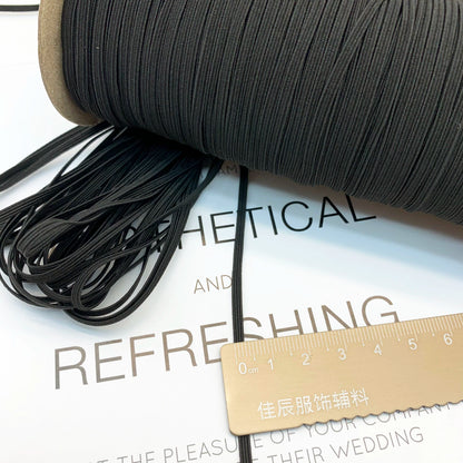 3867 3 mm 5 mm 6 mm 9 mm negro y blanco delgado plano estrecho alto elástico caballo banda elástica puños cintura banda de goma hebilla cuerda accesorios