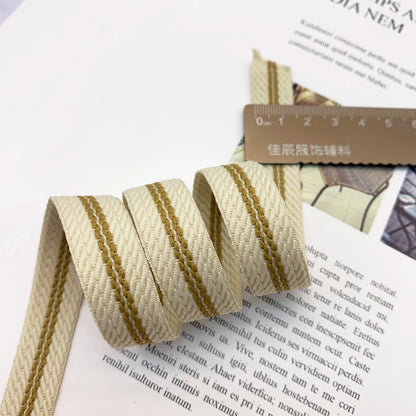 Tira de cinta jacquard a rayas de 1,5 cm, color 3856, para ribete, para ropa, con abalorios, para textiles del hogar, accesorios de vestir