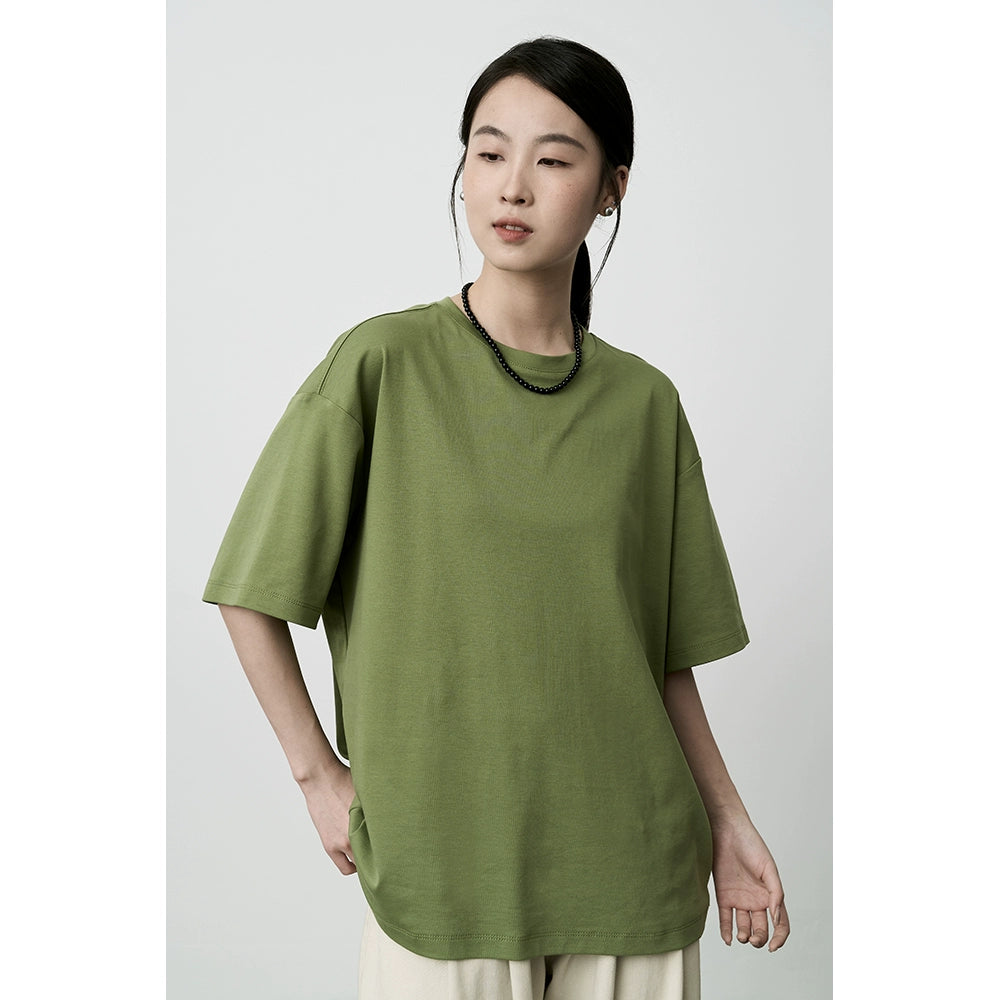 CAREMIND2024 nueva blusa básica de manga corta, holgada y fina, de seis colores, con cuello redondo y mangas cortas para mujer 