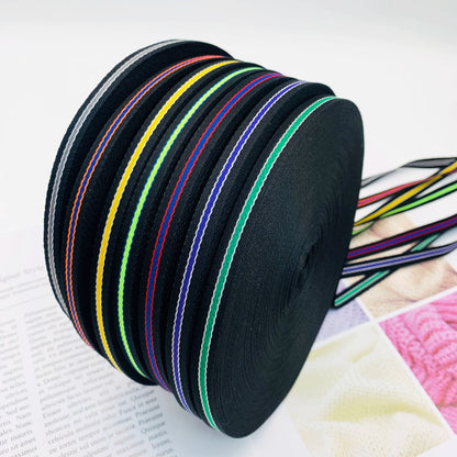 Cinta de ribete de 1 cm con rayas de colores intercolor, tira de presión para bordes de ropa, cinta de jacquard, accesorios para ropa, 3864