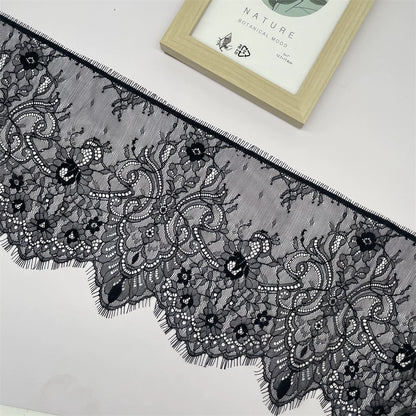 Tela de encaje con pestañas unilaterales, 3773 cm de ancho y 21 cm de ancho, ideal para manualidades, ropa, mangas, faldas, decoración textil para el hogar.