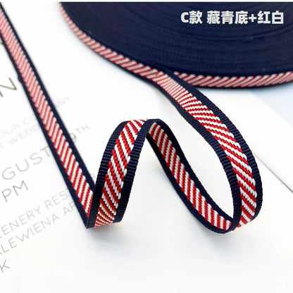 3854 Tira lateral de cinta jacquard de sarga de color de 1 cm para accesorios de ropa, tira de prensado de bordes, tira de ribete para textiles del hogar