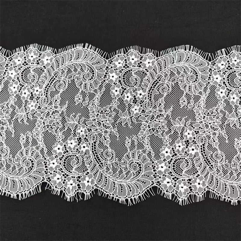 Tela de encaje de pestañas de alta calidad, 3745 cm de ancho y 20 cm de largo, ideal para manualidades, para vestido de novia, joyería, velo, collar, accesorios de empalme