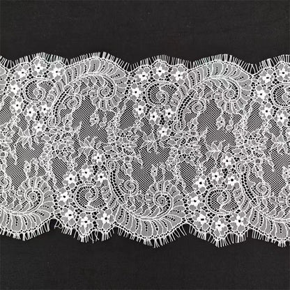 Tela de encaje de pestañas de alta calidad, 3745 cm de ancho y 20 cm de largo, ideal para manualidades, para vestido de novia, joyería, velo, collar, accesorios de empalme