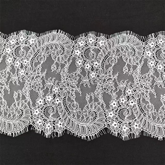 Tela de encaje de pestañas de alta calidad, 3745 cm de ancho y 20 cm de largo, ideal para manualidades, para vestido de novia, joyería, velo, collar, accesorios de empalme