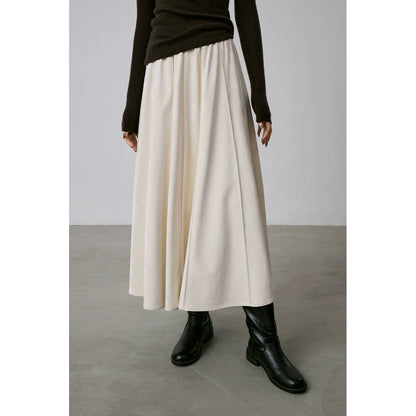 CAREMIND falda plisada antiarrugas con colgante negro, diseño liso de jacquard, falda de cuero con cintura elástica para otoño 