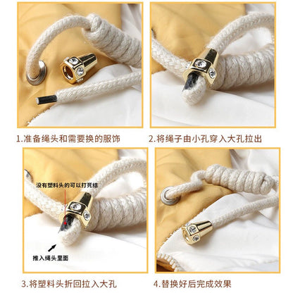 3541★ Chaqueta de plumas, campana colgante, ropa, suéter, gorro, cordón, cabeza de cuerda, gabardina ajustable, accesorios de hebilla de cintura, botones.