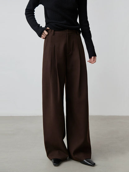 Pantalon décontracté CAREMIND Maillard, nouveau pantalon droit taille haute, ample et fin, drapé, repassage gratuit, pour femme