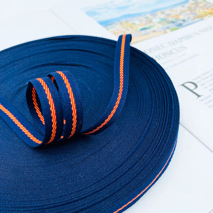 3863 Tira de cinta de sarga intercoloreada de 1 cm con ribete en el borde lateral, tira de presión, cinta jacquard, accesorios de ropa para textiles del hogar