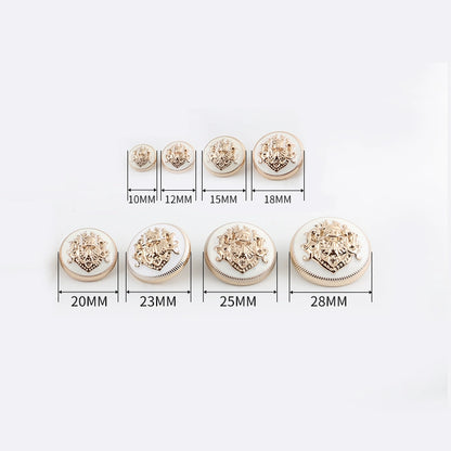 3360★  Coat metal buttons white buttons suit trench coat men's and women's clothes decorative jacket round shirt white buttons