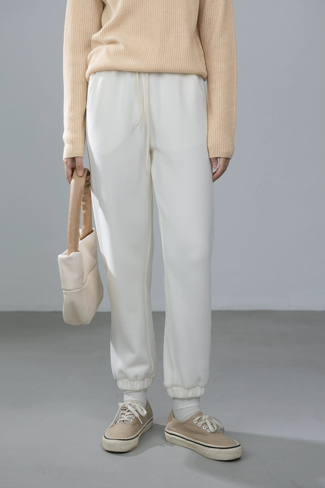 [Offre spéciale à durée limitée] Pantalon de survêtement simple et décontracté 100 % coton avec cordon de serrage pour femme, nouveau design original d'automne