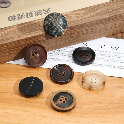 3463★ Botones de cuerno real para hombre, traje, chaqueta, pantalón, botones de alta gama, abrigo de cachemira para mujer, botones negros Daquan