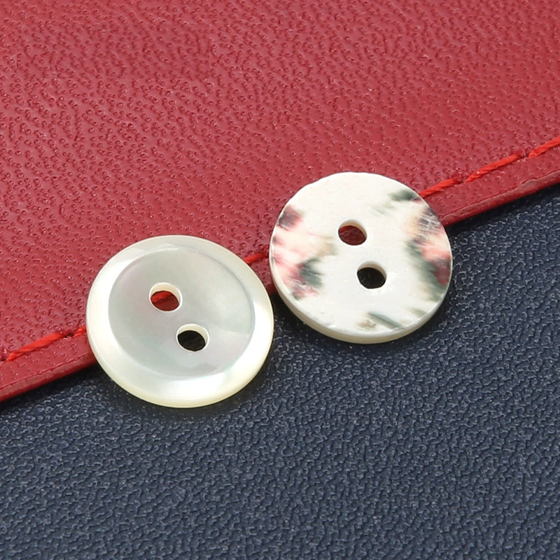 3347★  Shirt buttons women's and men's chiffon shirt buttons clothes versatile round shell buttons four-eye black and white cardigan small