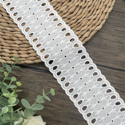 3803 Ropa de bebé de encaje bordado con borde de algodón retro de alta calidad, empalme de cuello de falda, accesorios de empalme de cortinas para el hogar