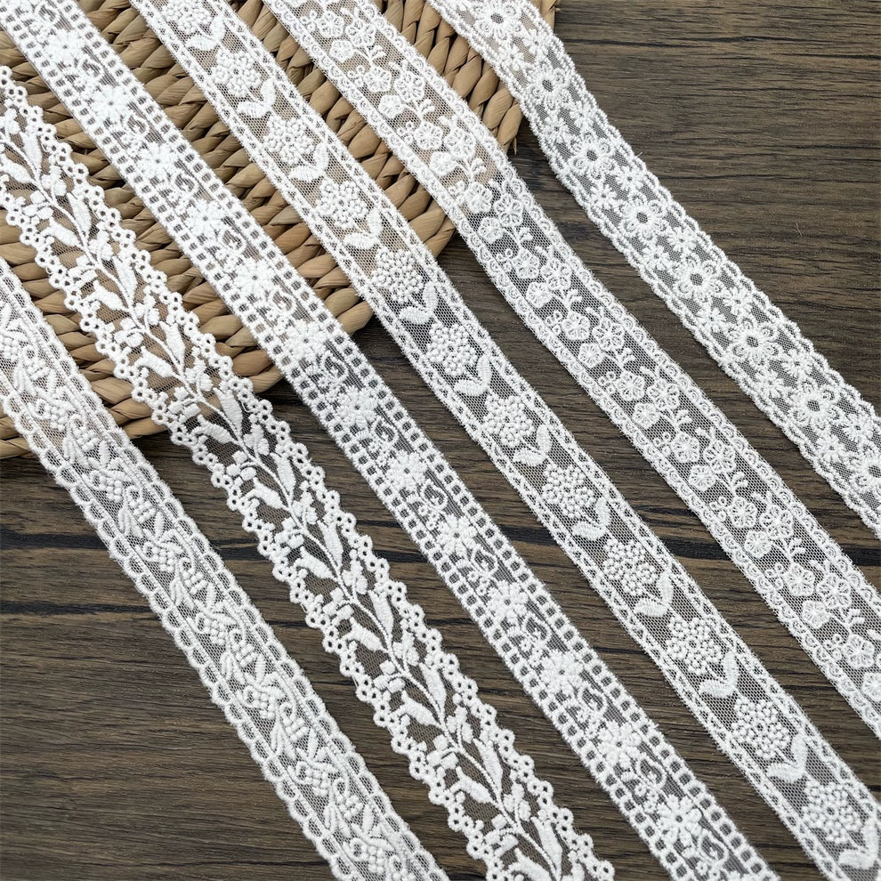 3813 Exportación de accesorios de encaje bordado de hilo de algodón de malla bilateral, material de costura a mano DIY, encaje con decoración