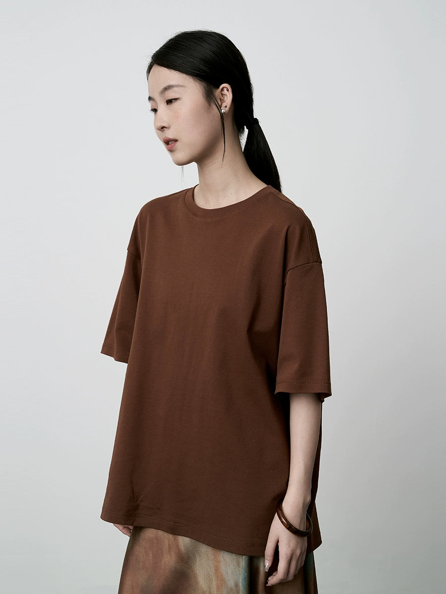 CAREMIND2024 nueva blusa básica de manga corta, holgada y fina, de seis colores, con cuello redondo y mangas cortas para mujer 