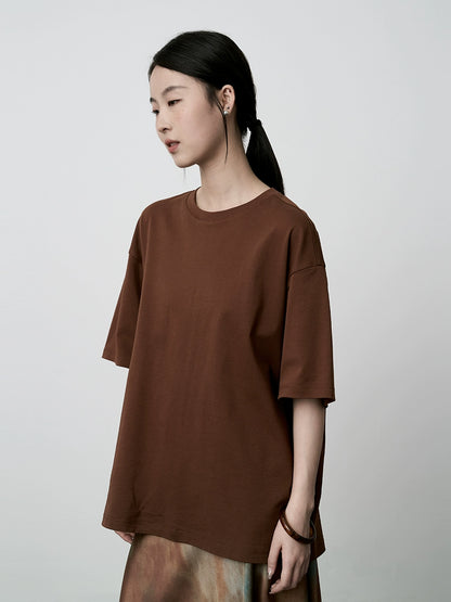 CAREMIND2024 nueva blusa básica de manga corta, holgada y fina, de seis colores, con cuello redondo y mangas cortas para mujer 