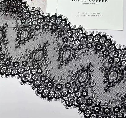 Accesorios de encaje de pestañas de alta calidad, 3767 anchos de 26 cm, hechos a mano, bordados de buena calidad para ropa, decoración de bodas, tela