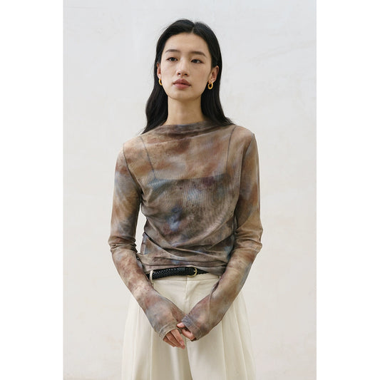 CAREMIND original ligero y ligero mancha color manga larga top diseño de mujer sentido ajustado de punto camisa de fondo otoño nuevo 