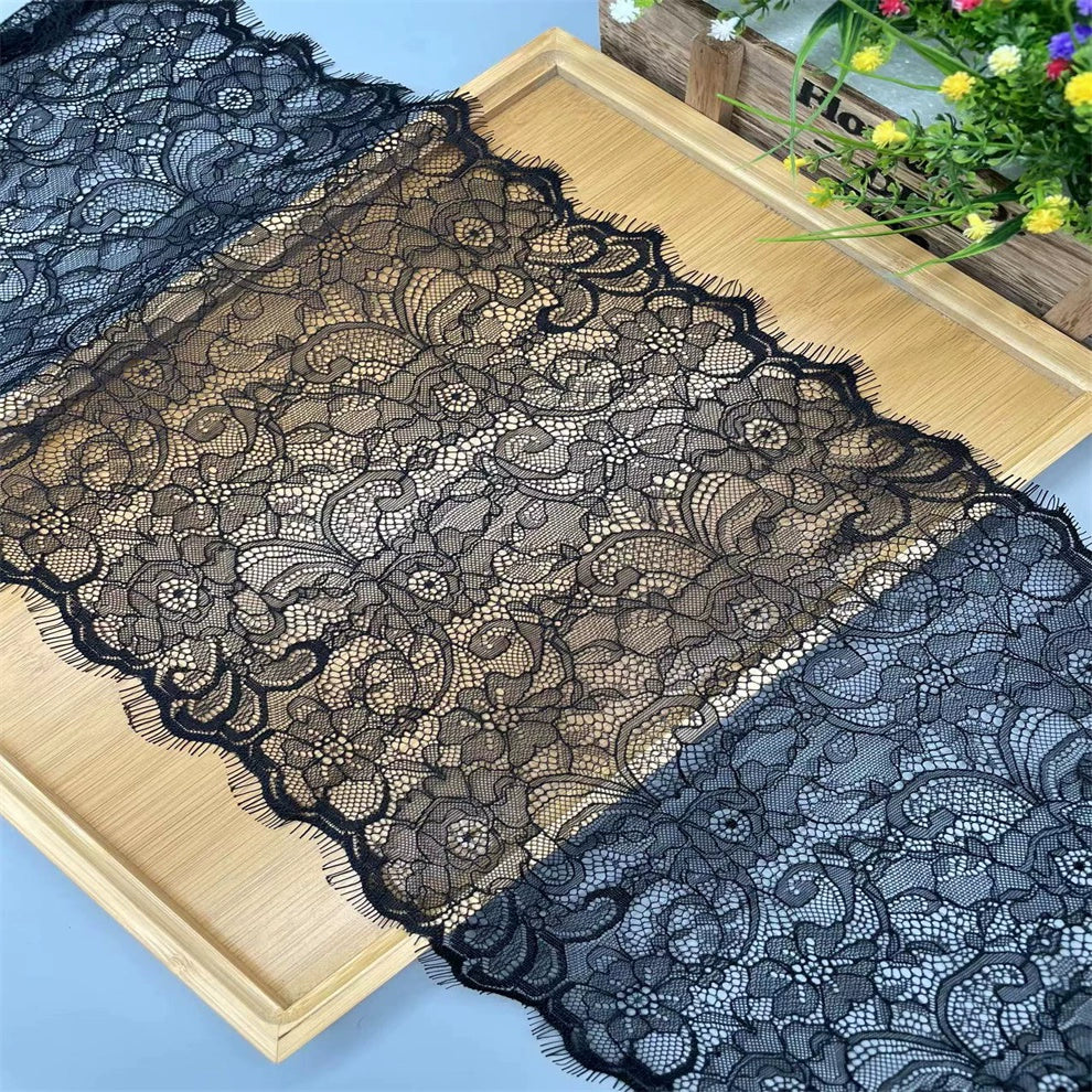 3751 Precio de tres metros, ancho 30 cm, suave y agradable para la piel, exquisitos accesorios de encaje de pestañas europeas, superficie de falda de ropa de bricolaje
