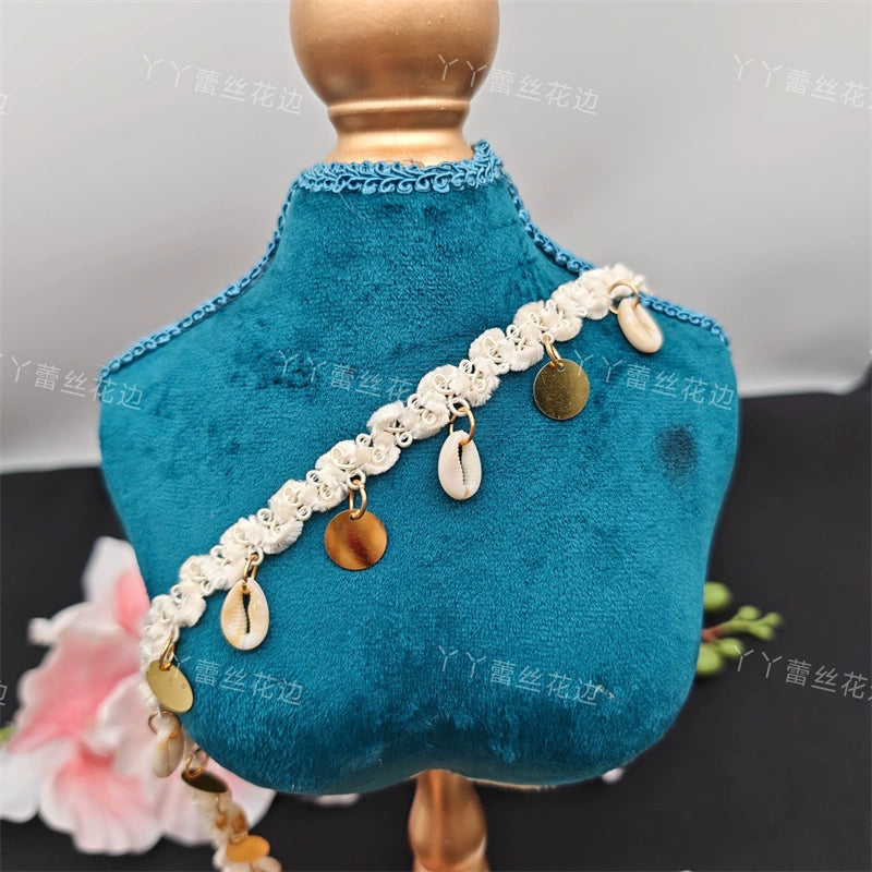 3705 Nuevos accesorios de ropa hechos a mano con cuentas de encaje de imitación de concha colgante joyería DIY Xiaoxiangfeng ropa Hanfu accesorios