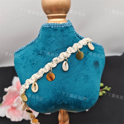 3705 Nuevos accesorios de ropa hechos a mano con cuentas de encaje de imitación de concha colgante joyería DIY Xiaoxiangfeng ropa Hanfu accesorios