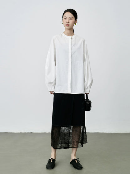 Falda de encaje calada con detección de atmósfera CAREMIND, de una pieza, ajustada, de papel, color negro 