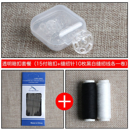 3484★ Botón oculto de plástico invisible transparente para madre e hijo, camisa con botones antiluz, cárdigan, ropa de bebé, botón a presión