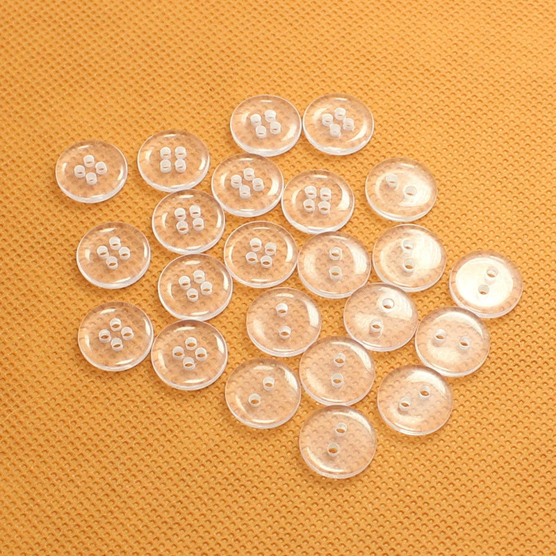 3398★  Button Button Resin Transparent Two Eyes Four Eyes Bread Shirt Sweater Collar Shirt Button Clothing Bottom Button Pad Button Small Button