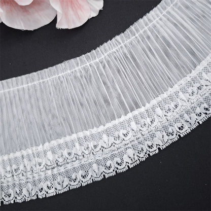 3836 Ancho 9cm malla arrugada borde ondulado pequeño encaje princesa lolita falda borde Barbie tela material DIY