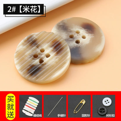 3428★ Botones redondos de resina de alta gama para gabardina de mujer, botones para abrigo, botones para ropa de hombre, botones para traje, accesorios para pantalones