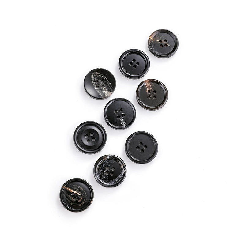 3444★ Gabardina negra con botones redondos para hombre, traje de pantalón, botones versátiles para mujer, ropa de traje