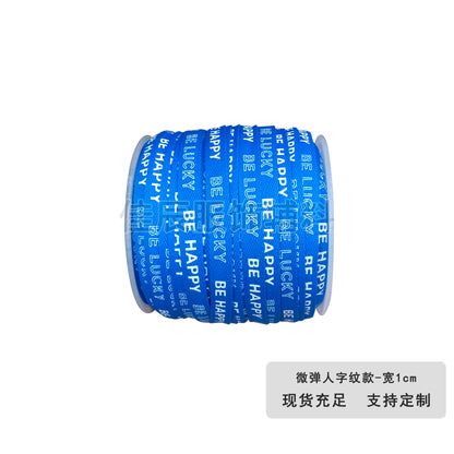 3875 Spot 1 cm tira de ribete con estampado de letras en espiga de colores para accesorios, correa de cuello trasero, tira lateral para ropa